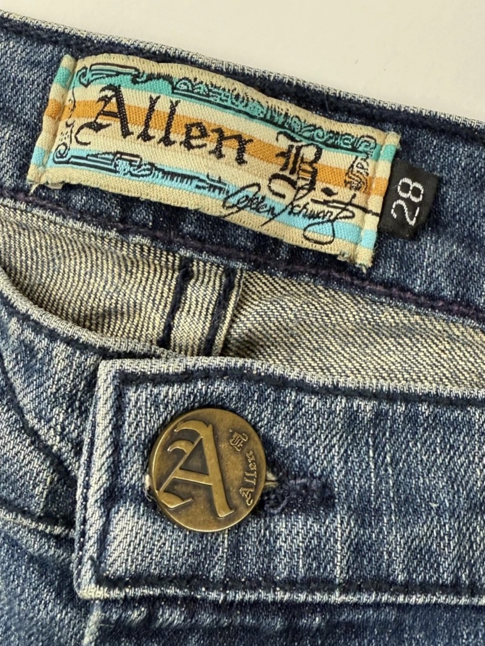 Allen B Jeans Womens 28 Blue Bootcut Y2K Studded Rhinestone Denim Made in USA - Picture 6 of 13